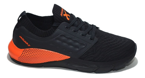 Zapatillas Jaguar Training Modelo 9310  - Negro Con Naranja