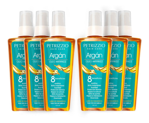 Oleo Capilar Anti Frizz Argan Petrizzio Pack 6