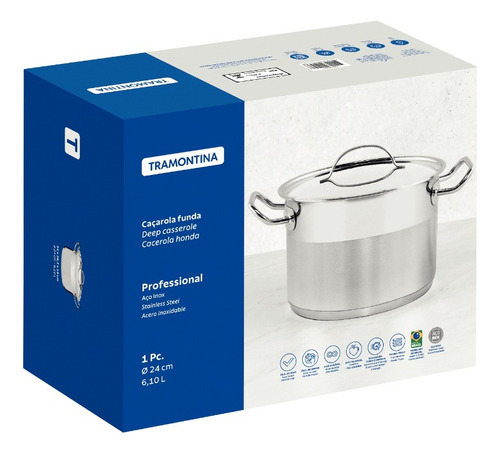 Caçarola Tramontina Professional Funda 24 Cm 6,1 L