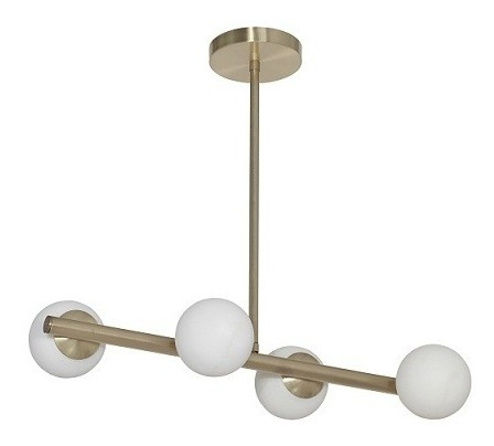 Lampara Plafon Colgante 4 Luces Globo Bronce Industrial