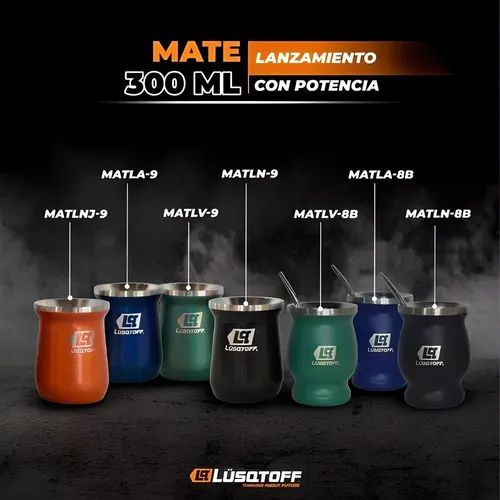 Mate Termico Acero Inoxidable 300ml Azul Lusqtoff Matla-9 C