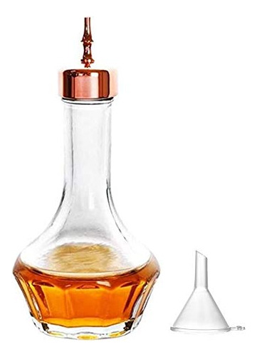 Botella De Vidrio Con Pico Dosificador De Acero Inox. 50 Ml