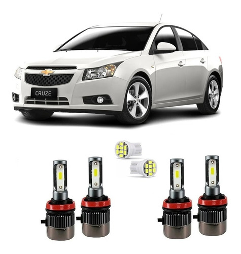 Kit Lampada Super Led Plus Gm Cruze 17/18 Ltz Farol E Milha