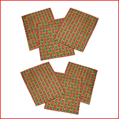 Set O Juego De Individuales Navidad (6 Ind + 1 Roll+ Paneton