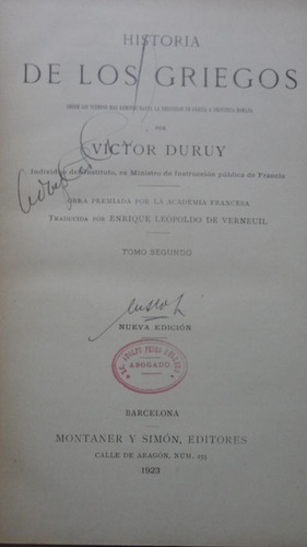 Historia De Los Griegos Victor Duruy Tomo 2