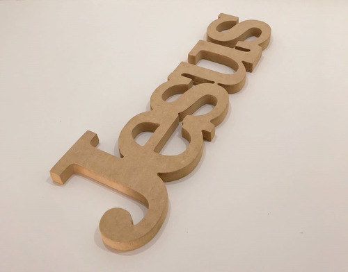 Imagem 2 de 3 de Palavra Jesus 15mm 12x37 Mdf