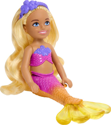 Muñeca Barbie Sirena Chelsea Con Pelo Rubio Mattel HLC16