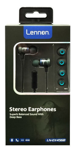 Audifonos Metalicos Con Manos Libres Lennon Ln-ex45 Color Gris