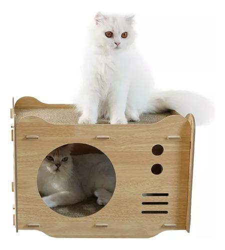 Casa De Gatos Xl De Madera Racador De Gatosmascotas 