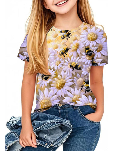 Camiseta De Manga Corta Con Estampado Estampado N Para Niños
