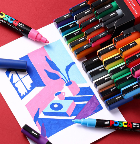 Posca Pc-1m 7 Pen Con Marker Set Uni Colors Pinturas