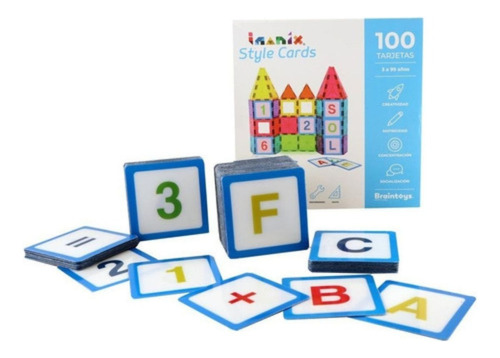 Juego Magnético 100 Tarjetas Letras Y Numero Braintoys Versión Del Personaje Imanix