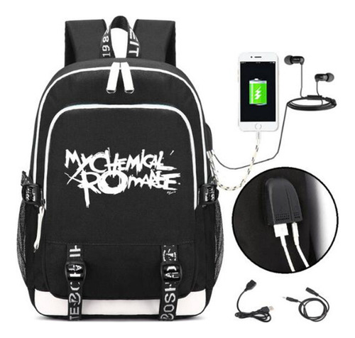 Mochila Romántica Con Estampado Punk Rock My Chemical Para