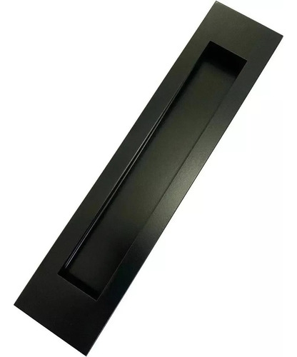 Puxador Concha De Embutir Para Porta Inox Preto Fosco 15cm