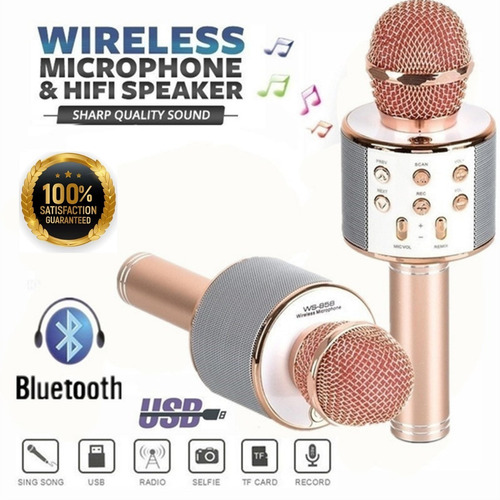 Micrófono Inalámbrico Portátil Kareoke Bluetooth Ws-858 R3