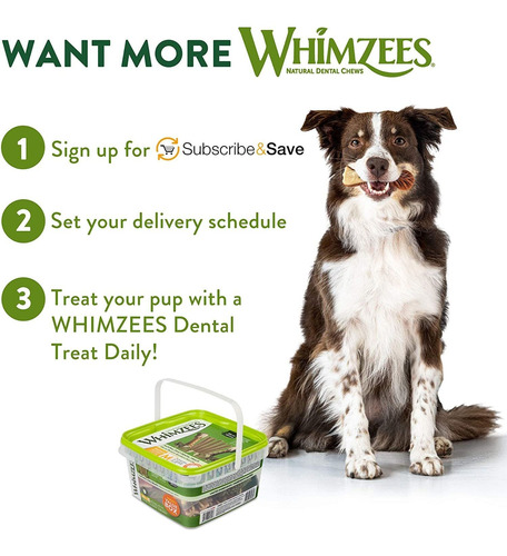 Whimzees Puppy Daily Dental Dog Treats, Medium And Large Bre