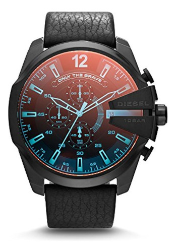 Diesel Mega Chief Reloj Cronógrafo De Cuero De Cuarzo Para H