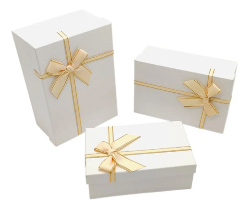 Pack 3 Cajas Rectangulares Triple Print Y Liso Regalo Amor