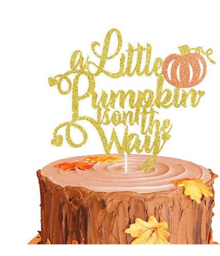Little Pumpkin Is On The Way Cake Topper, Pumpkin Cake Toppe