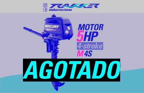 Imagen 1 de 20 de Motor Fuera De Borda Mercury 5 Hp 4 Tiempos M 4s Trakker