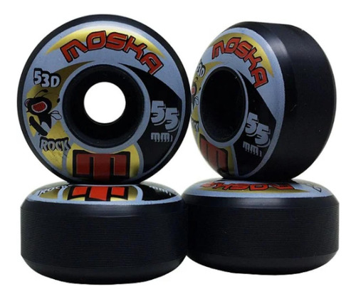 Rodas Moska Rock Black 55mm Dureza 53d