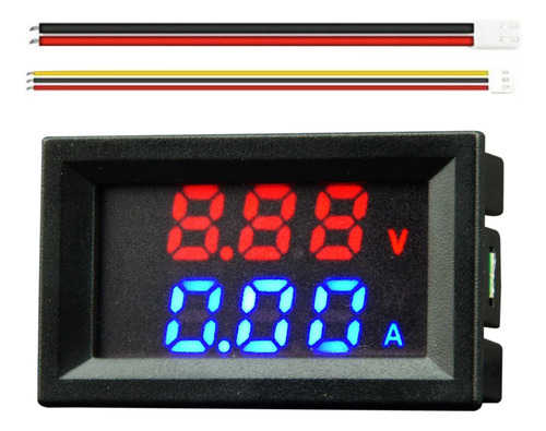 4 Mini Multímetro Digital Dc, Painel De Vermelho Azul