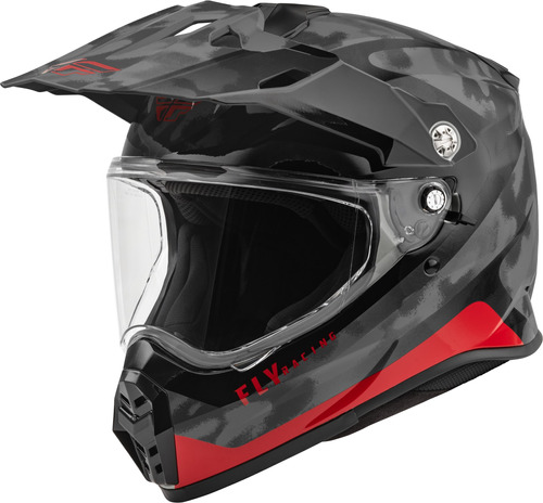 Casco Fly Racing Trekker Pulse Negro Camo/rojo LG