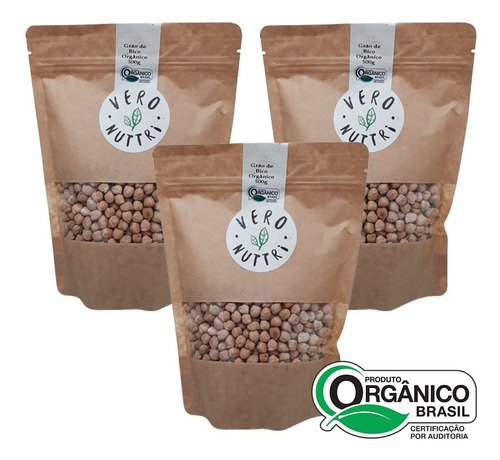 Imagem 1 de 1 de Kit Grão De Bico Orgânico Vero Nuttri (3 Un)