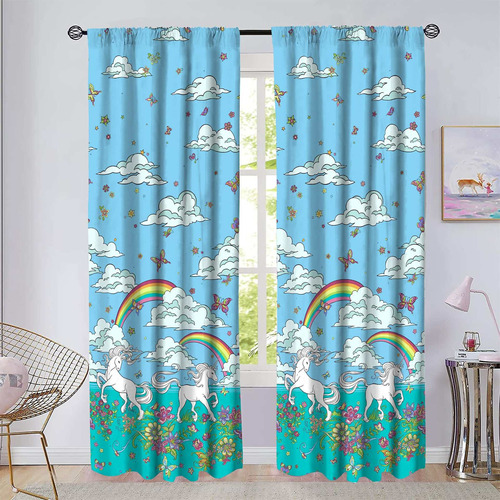 Unicorn Rainbow 48x84 Window Curtain Panel Drapes Pair ...