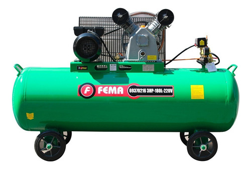 Compresor de aire eléctrico Fema 69370216 monofásico 180L 3hp 220V verde