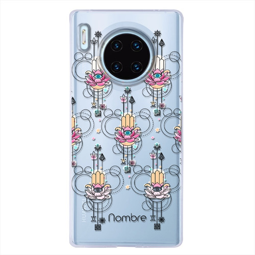 Funda Huawei Mano Fátima Antigolpes Personalizada Con Nombre