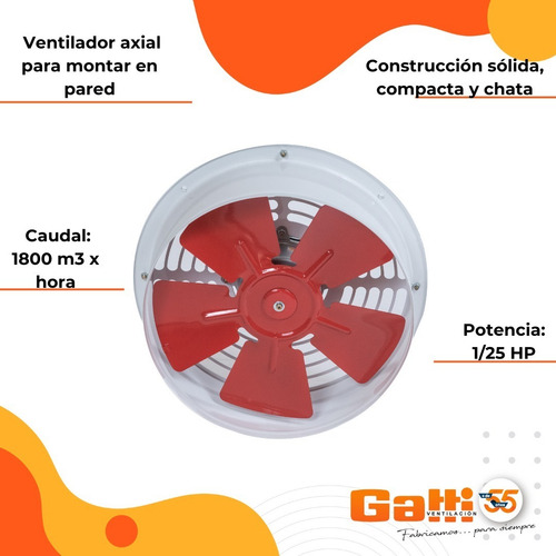 Extractor Semindustrial Para Baño/cocina 40 Cm P/pared Gatti