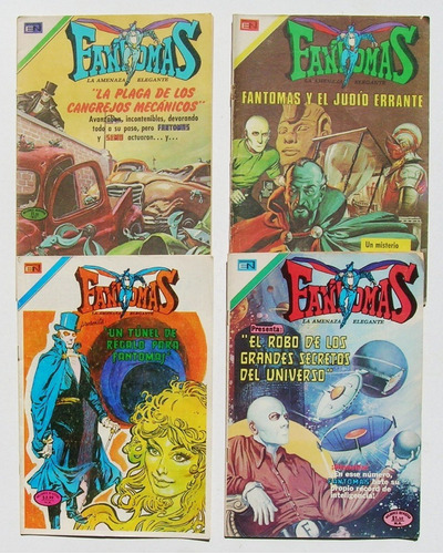 Fantomas Set De 4 Comics Comics Mexicanos Ed. Novaro 1971