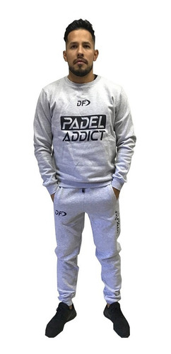 Imagen 2 de 4 de Buzo Padel Addict + Pantalon Padel Conjunto Deportivo Gris
