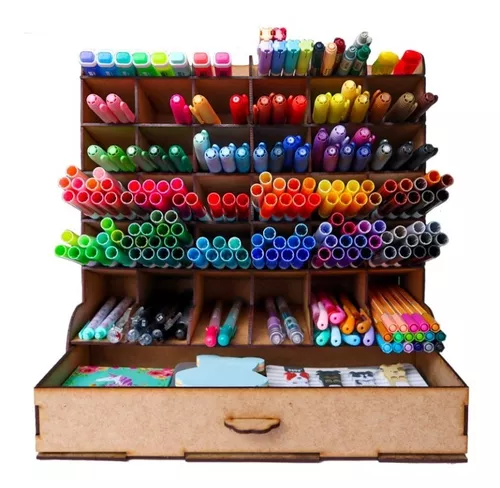 Organizador Individual 2 Organizador en fibras de madera para lápices,  plumones, colores, lapiceros 