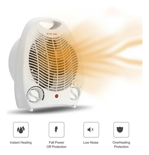Caloventilador De Escritorio Calentador Pequeño 2000w Blanco