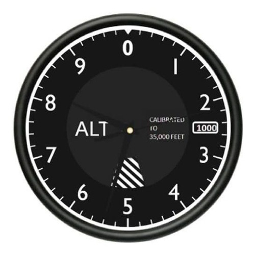 Altimetro Pared De Seguimiento De Reloj Piloto De Avion...