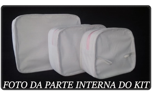 Kit 3 Bolsas Maternidade Enxoval Menina-menino Cor Azul-marinho