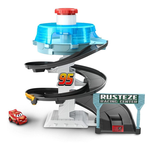 Imagen 1 de 6 de Mini Pista Disney Cars Rusteze Espiral +1 Carro Rayo Mcqueen