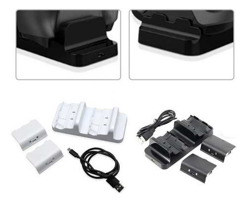 Estación De Carga Dual Usb W/2 Baterías Para Xbox One Game A