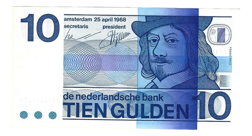 Billete Holanda - Paises Bajos 10 Gulden  (1968) Frans Hals