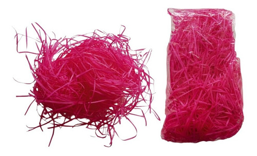 Palha Colorida Para Cesta Decorativa Cor Rosa 40gr 05 Pct