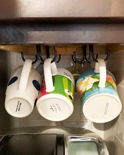 Soporte De Tazas Bajo Gabinete 12 Ganchos Para Tazas Soporte