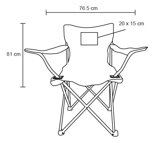 Silla Portátil Plegable De Metal Con Portavasos Camping