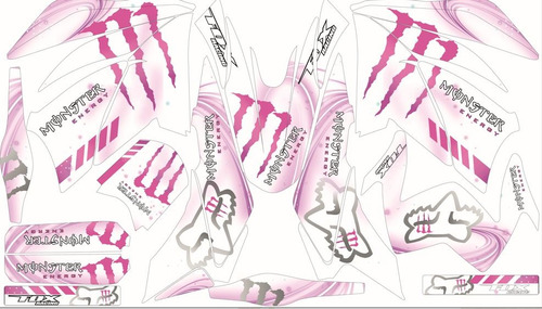 Stickers Para Defender Dinamik 200r Mons - Rosa/blanco