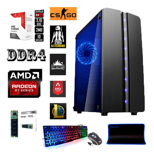 Pc Gamer Computador Completo Amd 16gb Ddr4 Ssd 240 Hd 1tb