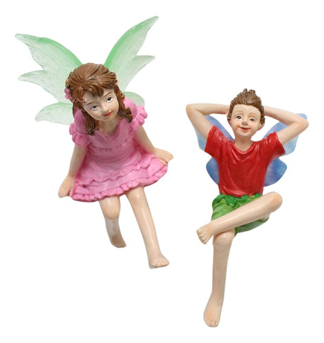 2 Piezas Mini Estatuas De Jardín De Hadas Figuras De Hadas