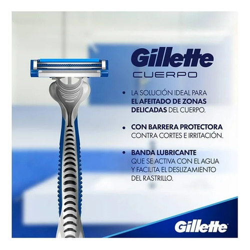 Kit Rastrillos Desechables Gillette Cuerpo + Crema P/afeitar