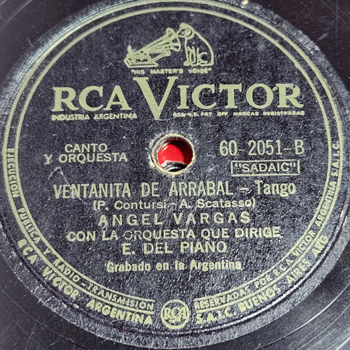 Pasta Angel Vargas Orq E Del Piano 602051 Rca Victor C583