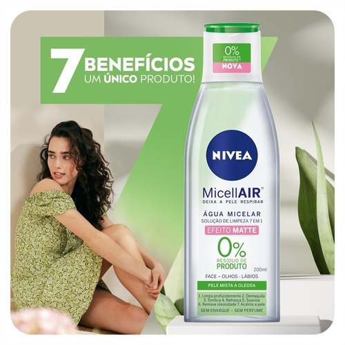 Imagem 7 de 8 de Água Micelar Nivea Micellair Efeito Matte 200ml